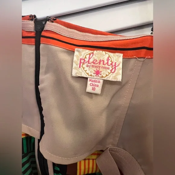 Anthropologie Plenty by Tracy Reese Silk Belted Striped Dress - Size 10 - Picture 4 of 6